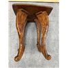 Image 7 : Carved Wooden Table w/ Cabriole Legs & Leaf Top 13.5" x 14.5" x 18"H