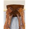Image 8 : Carved Wooden Table w/ Cabriole Legs & Leaf Top 13.5" x 14.5" x 18"H