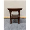 Image 2 : Carved Square Wooden Table w/ Undershelf 13.5" x 13.5" x 19"H
