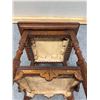 Image 7 : Carved Square Wooden Table w/ Undershelf 13.5" x 13.5" x 19"H