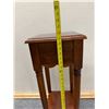 Image 10 : Carved Square Wooden Table w/ Drawer & Undershelf 10.5" x 10.5" x 31"H