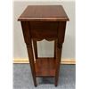 Image 3 : Carved Square Wooden Table w/ Drawer & Undershelf 10.5" x 10.5" x 31"H