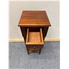 Image 4 : Carved Square Wooden Table w/ Drawer & Undershelf 10.5" x 10.5" x 31"H