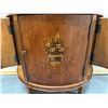 Image 10 : Ethan Allen Wooden Circular Console Cabinet w/ Painted Flowers 34" x 16" x 33.5"H