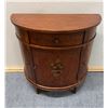 Image 1 : Ethan Allen Wooden Circular Console Cabinet w/ Painted Flowers 34" x 16" x 33.5"H