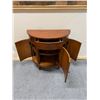 Image 4 : Ethan Allen Wooden Circular Console Cabinet w/ Painted Flowers 34" x 16" x 33.5"H