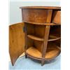 Image 5 : Ethan Allen Wooden Circular Console Cabinet w/ Painted Flowers 34" x 16" x 33.5"H