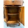 Image 6 : Ethan Allen Wooden Circular Console Cabinet w/ Painted Flowers 34" x 16" x 33.5"H