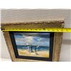 Image 12 : Beach Scene Artwork by Brian Gelya (?) 16" x 14", Gilt Framed & Matted