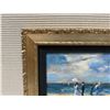 Image 6 : Beach Scene Artwork by Brian Gelya (?) 16" x 14", Gilt Framed & Matted