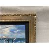Image 7 : Beach Scene Artwork by Brian Gelya (?) 16" x 14", Gilt Framed & Matted