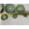 Image 11 : Qty 8 Celedon Green Lotus Flower Shaped Nesting Bowls, Misc Sizes