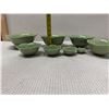 Image 12 : Qty 8 Celedon Green Lotus Flower Shaped Nesting Bowls, Misc Sizes
