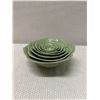 Image 2 : Qty 8 Celedon Green Lotus Flower Shaped Nesting Bowls, Misc Sizes