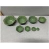 Image 4 : Qty 8 Celedon Green Lotus Flower Shaped Nesting Bowls, Misc Sizes