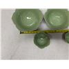 Image 9 : Qty 8 Celedon Green Lotus Flower Shaped Nesting Bowls, Misc Sizes