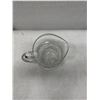 Image 4 : Glass Pitcher w/ Handle & Pinwheel Cut-Out Design 5" Dia, 8.5"H