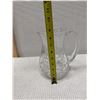 Image 8 : Glass Pitcher w/ Handle & Pinwheel Cut-Out Design 5" Dia, 8.5"H