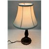 Image 1 : Table Lamp w/ Carved Base & Shade 9" Dia, 14.5"H