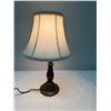 Image 7 : Table Lamp w/ Carved Base & Shade 9" Dia, 14.5"H