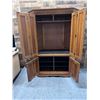 Image 2 : Wooden 4-Door Hutch Cabinet w/ Inside Shelving 56" x 22" x 78"H