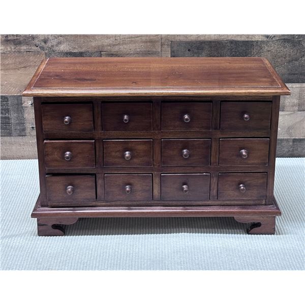 Wooden 12-Drawer Jewelry Box 25" x 11" x 15.5"H
