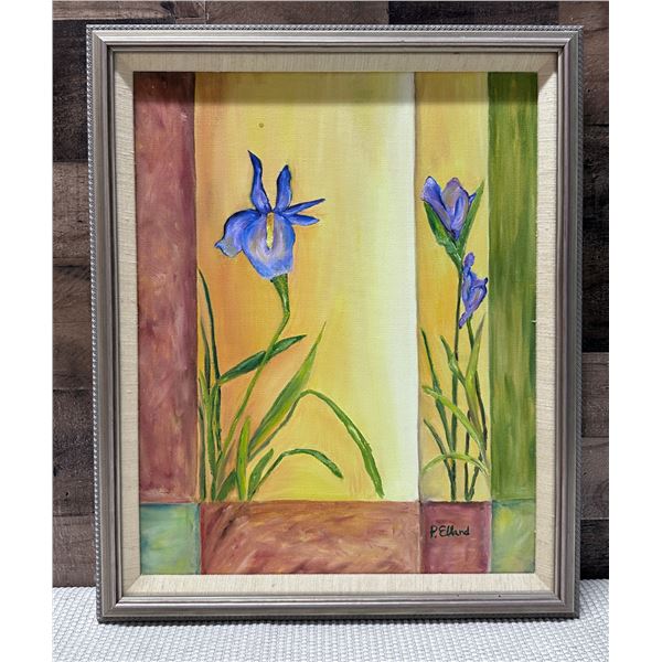 Floral Artwork by P. Elland 18.5" x 23", Framed