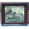 Image 1 : Cottage w/ Ducks Artwork 17.5" x 16", Wood Framed