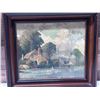 Image 2 : Cottage w/ Ducks Artwork 17.5" x 16", Wood Framed