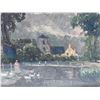Image 4 : Cottage w/ Ducks Artwork 17.5" x 16", Wood Framed