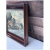 Image 6 : Cottage w/ Ducks Artwork 17.5" x 16", Wood Framed
