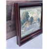 Image 7 : Cottage w/ Ducks Artwork 17.5" x 16", Wood Framed