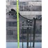 Image 10 : Metal 3-Panel Fireplace Screen w/ Tools on Stand 52" x 31"H
