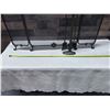 Image 8 : Metal 3-Panel Fireplace Screen w/ Tools on Stand 52" x 31"H