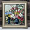 Image 1 : Flowers in Window Artwork by Dong Xi Ma 26" x 26", Framed