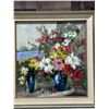 Image 2 : Flowers in Window Artwork by Dong Xi Ma 26" x 26", Framed