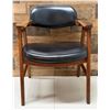 Image 1 : Wooden Mid-Century Chair w/ Upholstered Seat & Back 22" x 19" x 30"H