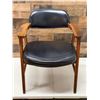 Image 2 : Wooden Mid-Century Chair w/ Upholstered Seat & Back 22" x 19" x 30"H