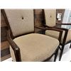 Image 11 : Qty 2 McGuire Wooden Armchairs w/ Upholstered Seat & Back 23" x 21" x 37"H
