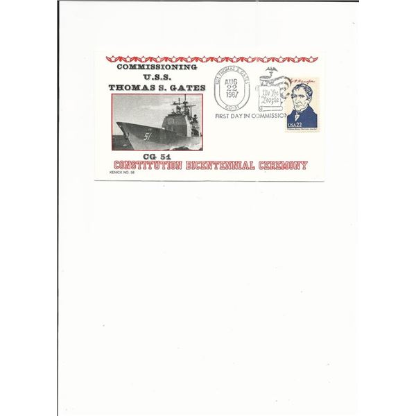 U.S.S. Thomas S. Gates - Constitution Bicentennial Ceremony - First Day Cover - 1987