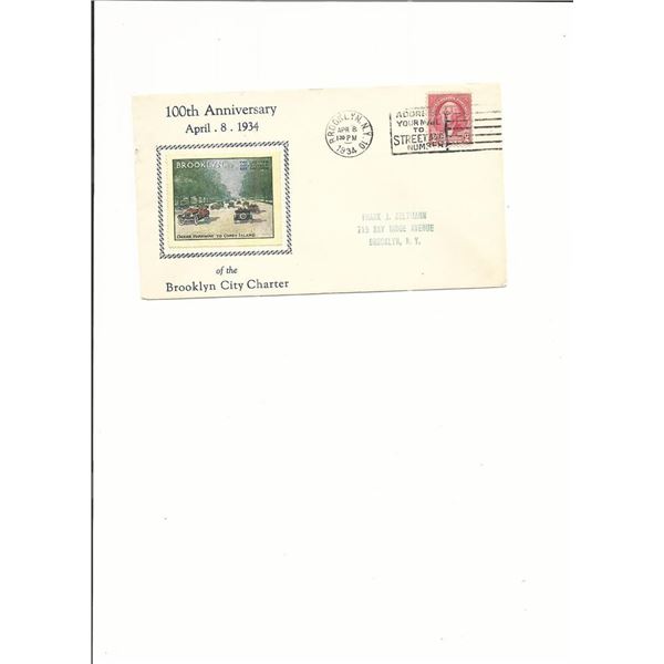 100th Anniversary of the Brooklyn City Charter - First Day Cover - Brooklyn, NY - 1934