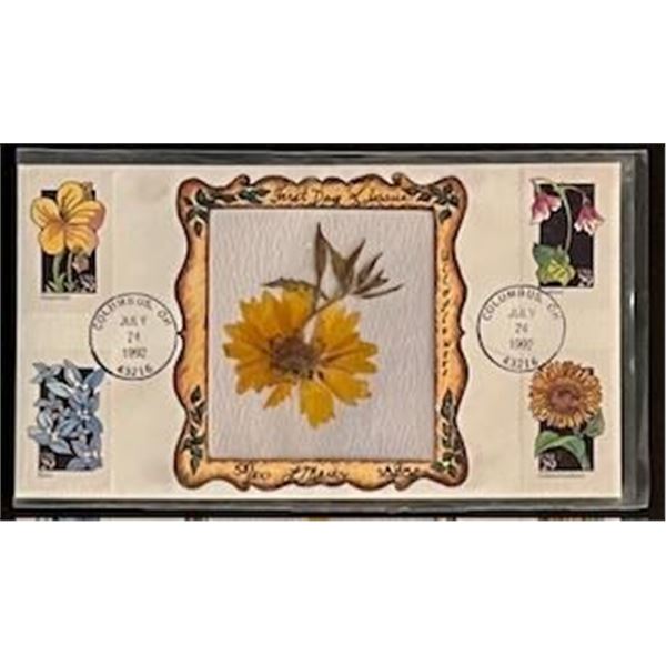 Pressed Flower Art FDC 1992.