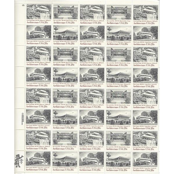 Architecture USA Stamps sheet