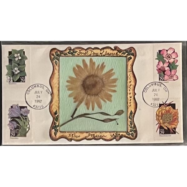 Pressed Flower Art FDC 1992.