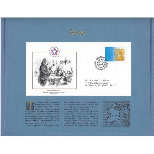 Ireland - American Bicentennial Commemorative FDC