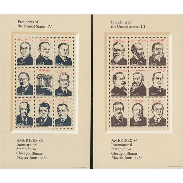 1986 Ameripex '86 Presidents of the United States, sheet set