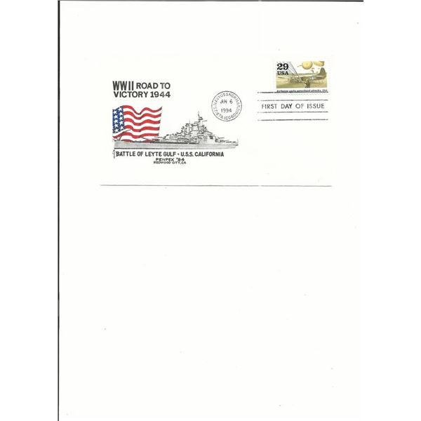 WWII Road to Victory 1944 - U.S.S. Normandy - First Day Cover - Jun 6th 1994