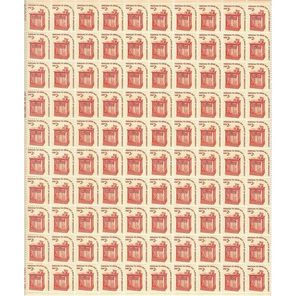 Freedom to Speak Out- A Root of Democracy USA Stamp sheet