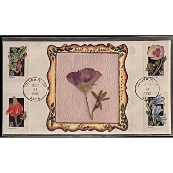 Pressed Flower Art FDC 1992.