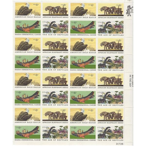 Exotic Wildlife US Stamp sheet